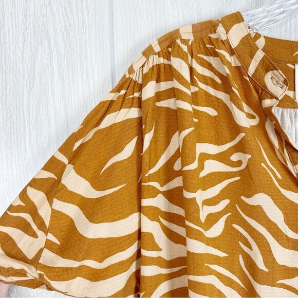 Anthropologie | Maeve | Windham Orange Animal Print Blouse Size Small - Picture 6 of 9